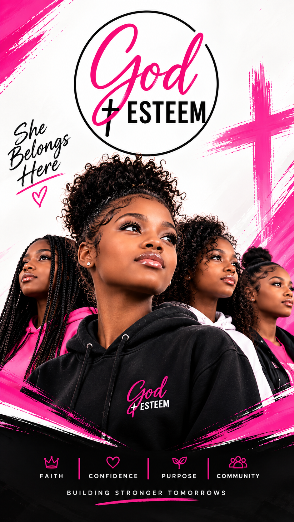 Young girls celebrating their God-given worth with GOD Esteem